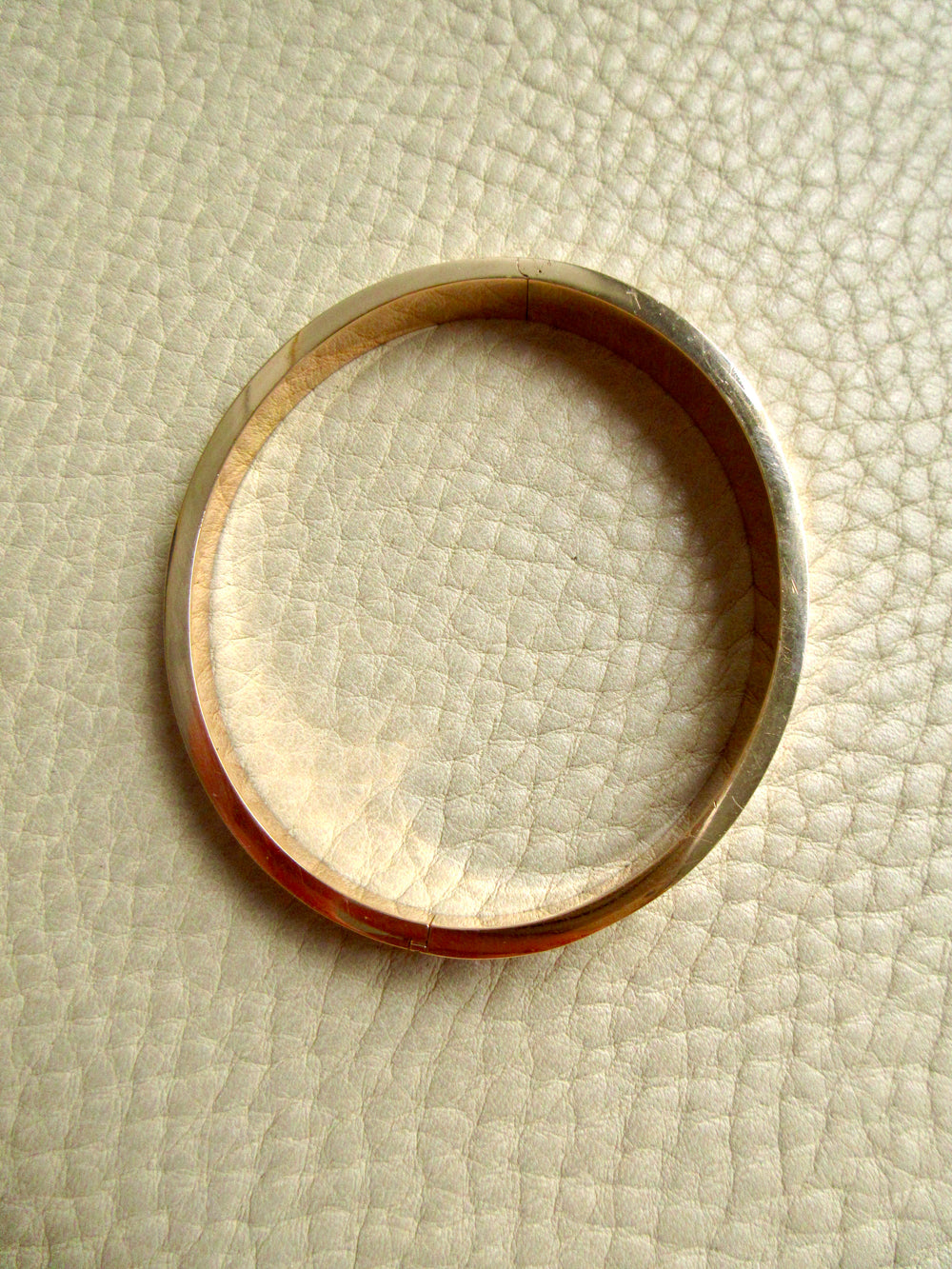 1960s era Vintage Danish 14k Gold Hinged Bangle Bracelet – 7 inch Interior Circumference
