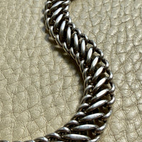 Silver Antique Dutch Figure-8 Pocket Watch Chain with Fob and Large Bolt Clasp - Mid 1800s era