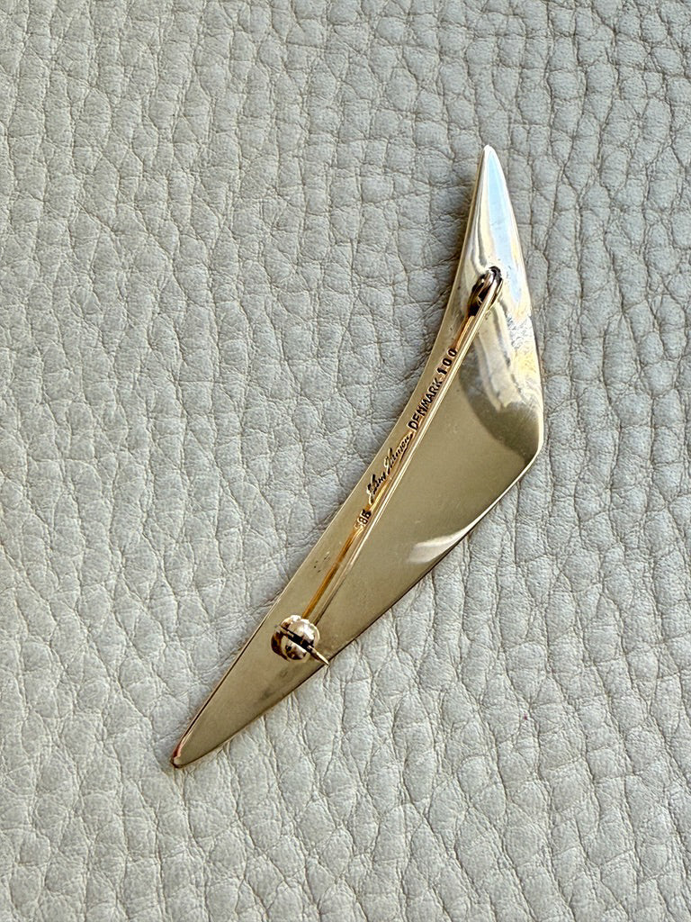 Vintage Danish Bent Gabrielsen for Hans Hansen Modernist 14k Gold Brooch – Boomerang