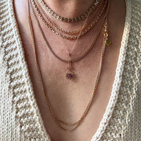 1919 Swedish Antique 18k Longuard Biker Link Chain with Dog Clip - 28 inch necklace length