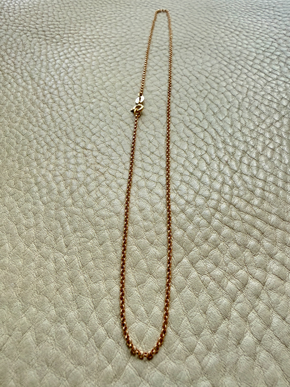18k Gold Vintage Rolo Chain Necklace – 15.75 Inch length