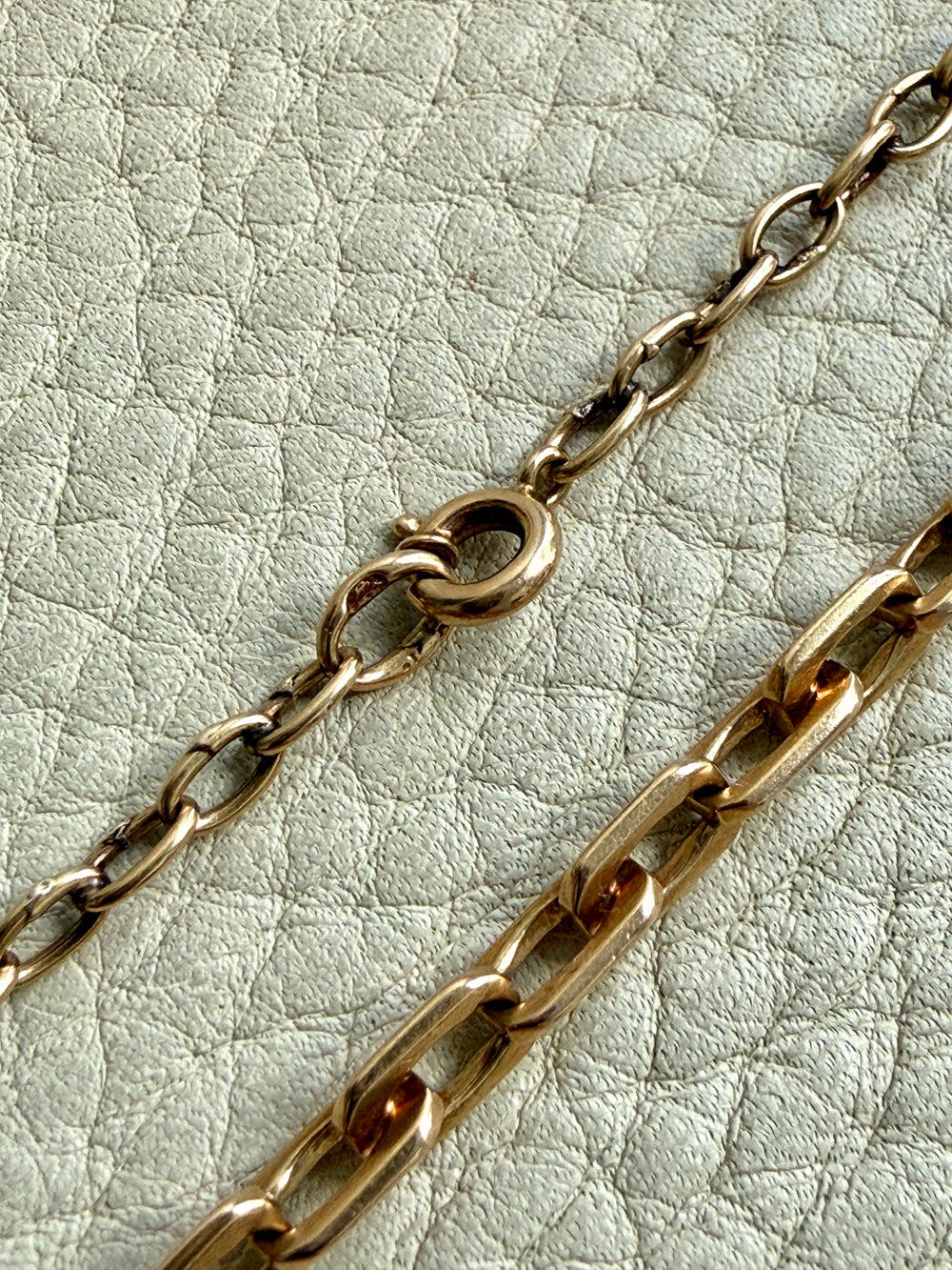 Vintage Swedish 18k Gold Graduated Elongated Link Necklace – 16.5 Inch Length