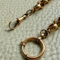 1903 Swedish Antique 18k Gold Chubby Rolo Chain Necklace with Bolt Clasp – 11.25 inches