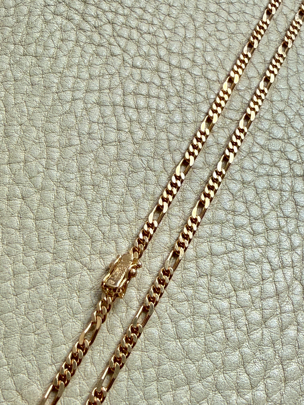 1986 Figaro Curb Link Variation Long Necklace in 18k Gold - 27.7 inch length
