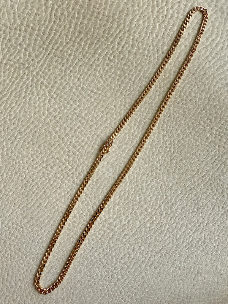 25 gram 18k Gold Chubby Round Curb Link Chain Necklace - Swedish Vintage - 19.5 inch length