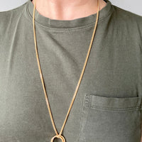 Forever curb link necklace - Excellent long length 27.75 inch length - Vintage Italian 18k gold chain