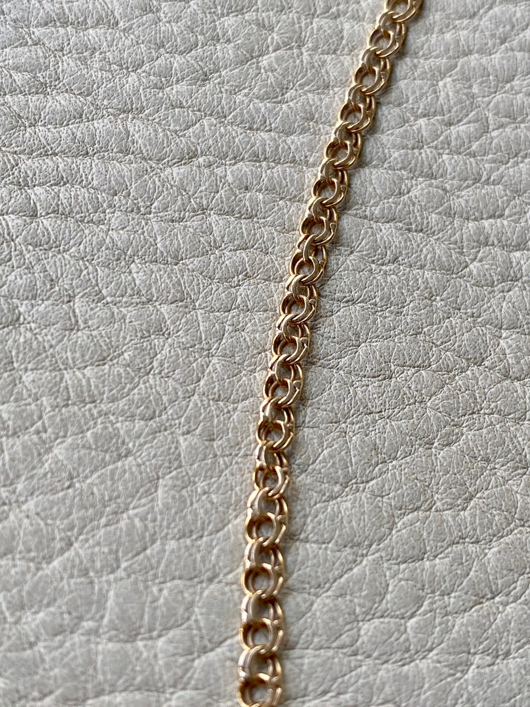 18k gold bismarck link necklace, made in 1951, 20 inch length