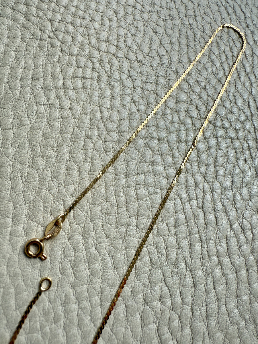 Skinny Vintage Italian S-chain in 18k gold - 16.75 inch length