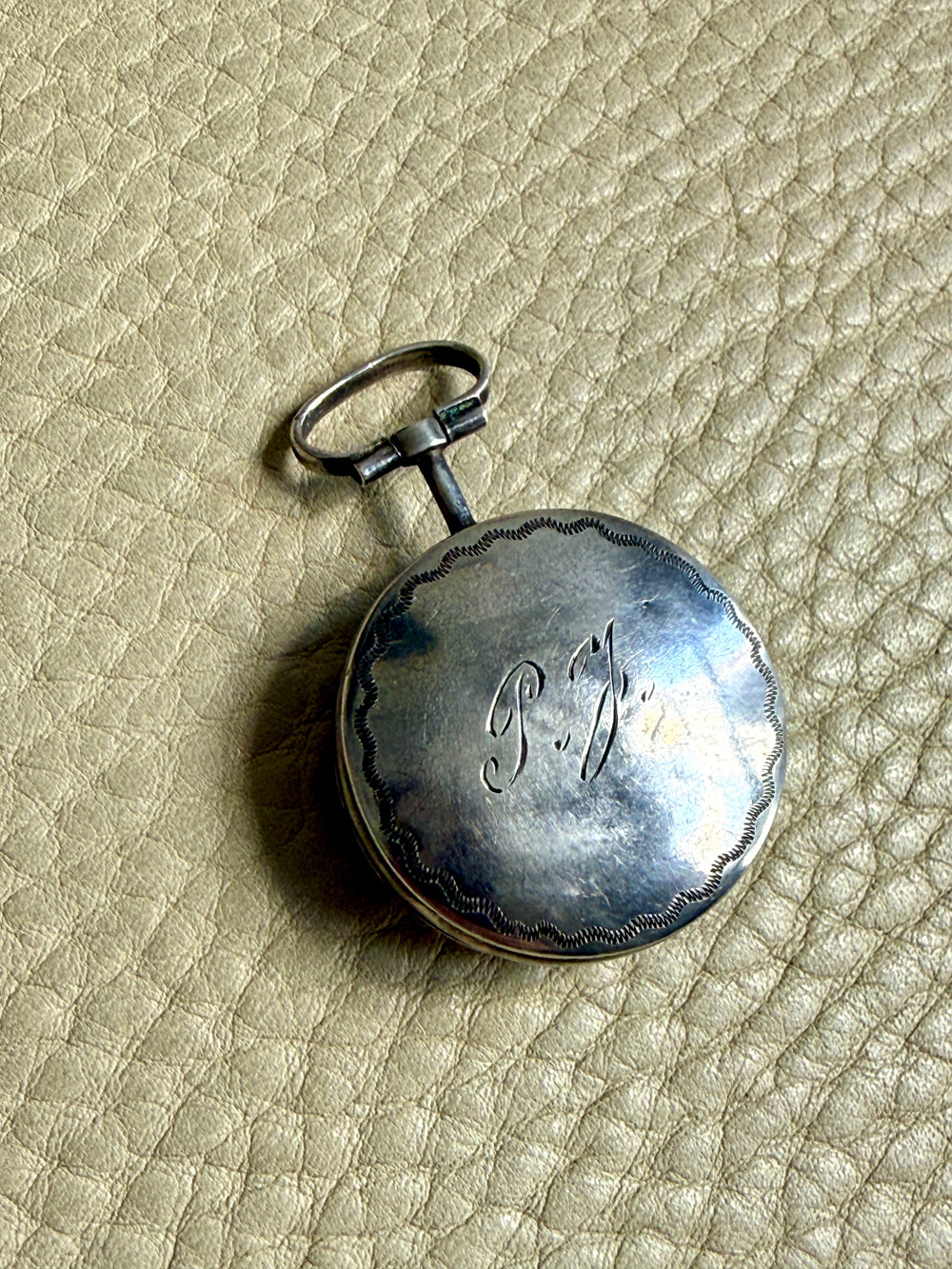 Antique Swedish Silver Round Locket / Pill Container Pendant – 1.6 Inch