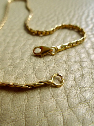 Vintage French Virola Link Chain Necklace 18k Gold – 15.75 Inch length