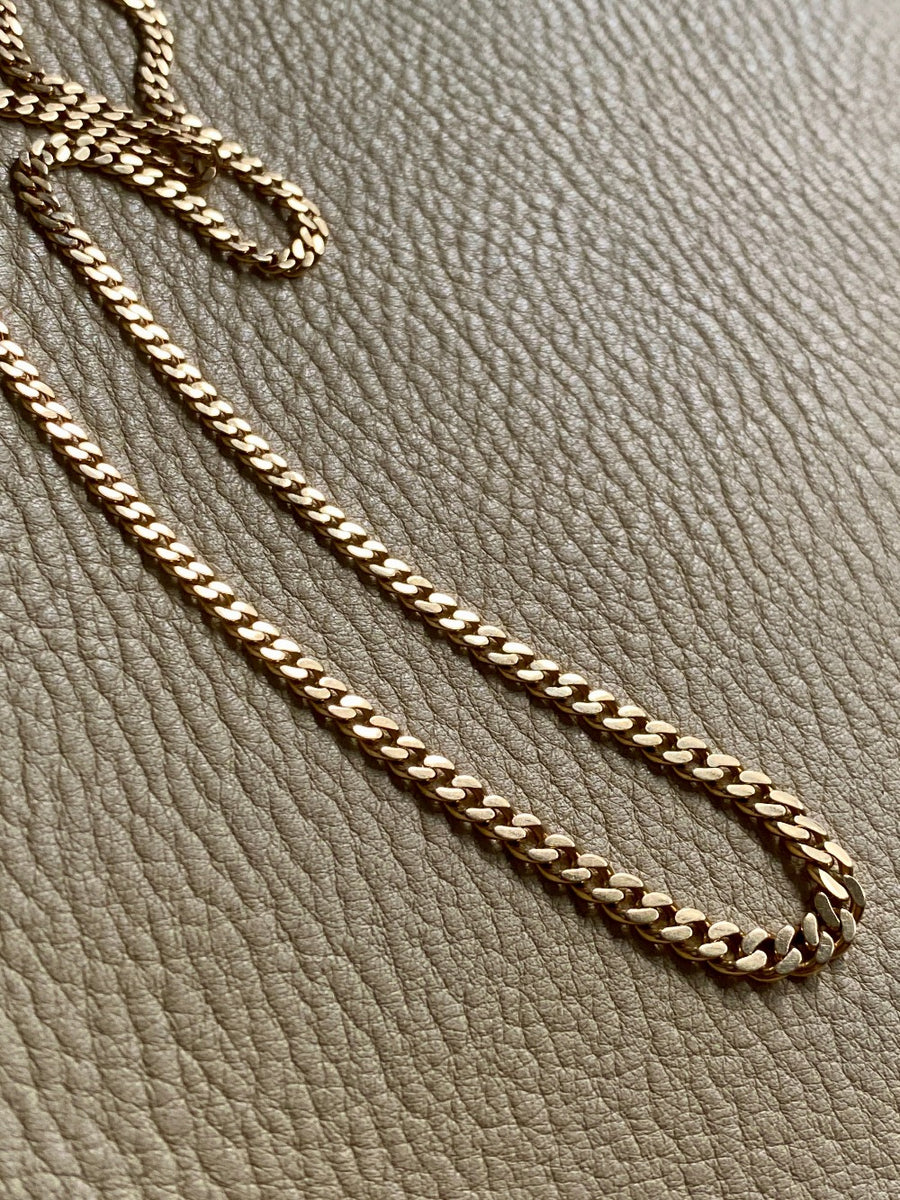 1968 Swedish Vintage Graduated curb necklace in 18k gold - 17.7 inch length