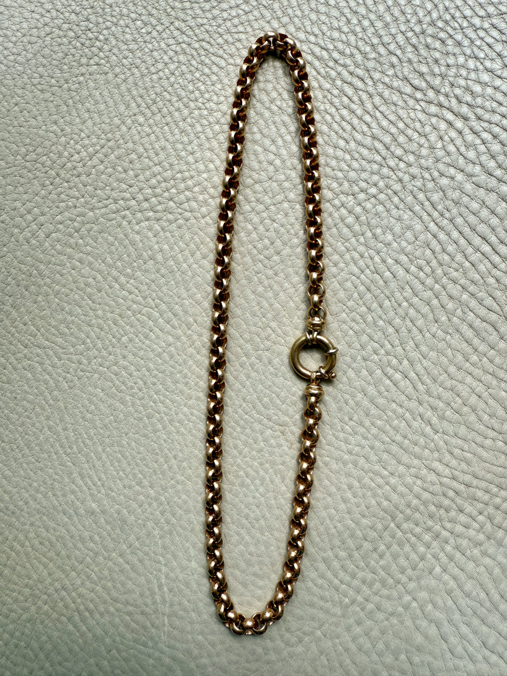 Chubby! 18k Gold Rolo Link Necklace with Large Bolt Clasp - 17.8 inch length