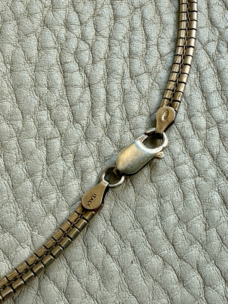 Italian 1950s/60s era Sterling Silver Cleopatra Collar Necklace - 16.2 inch length