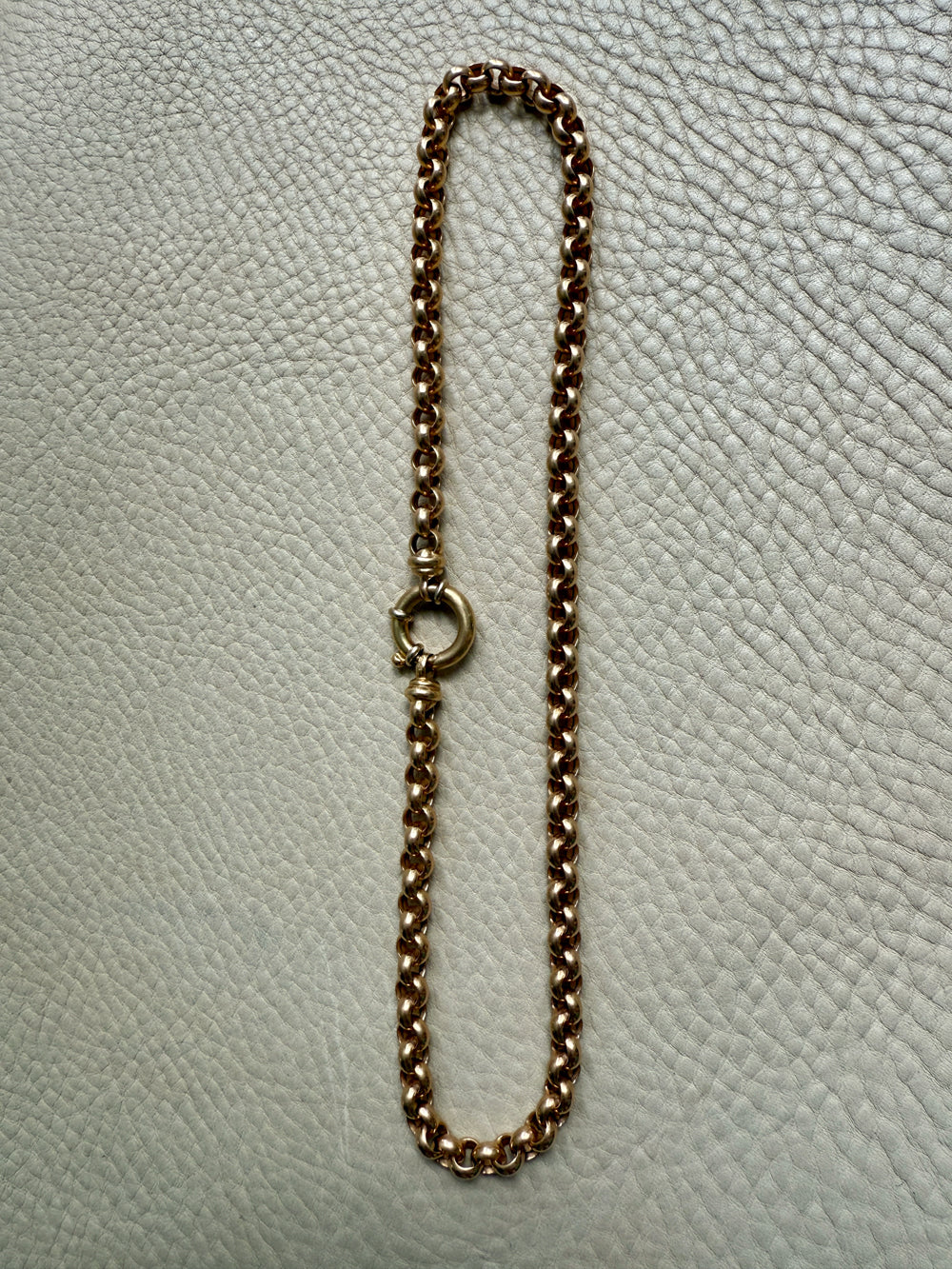 Chubby! 18k Gold Rolo Link Necklace with Large Bolt Clasp - 17.8 inch length