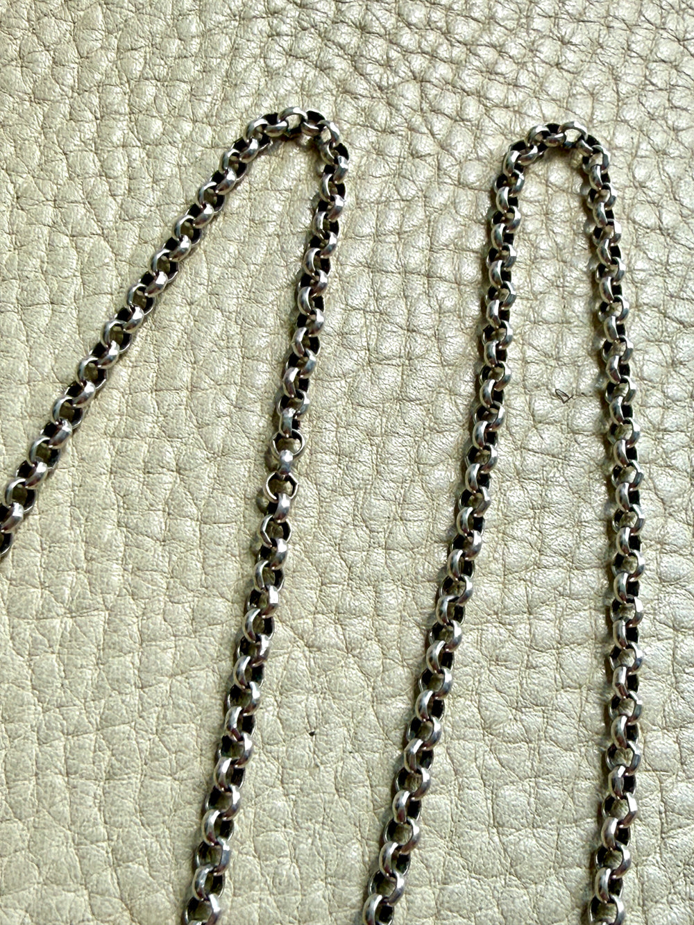Vintage Silver Rolo Link Necklace- 23.6 inch length