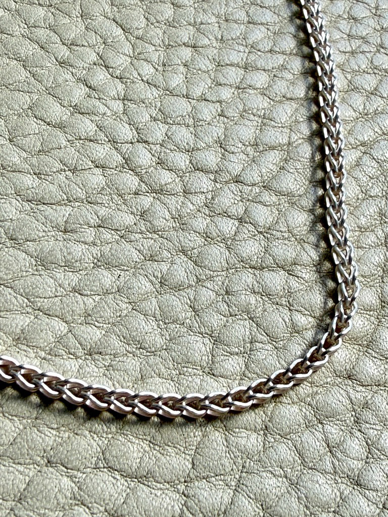 Silver Handmade Open Foxtail Link Necklace - 20 inch length