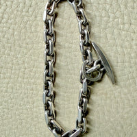 1960-1973 Robert Valentin Olsen - Chunky Silver Biker Link Bracelet with Toggle Clasp - 8.6 inch length