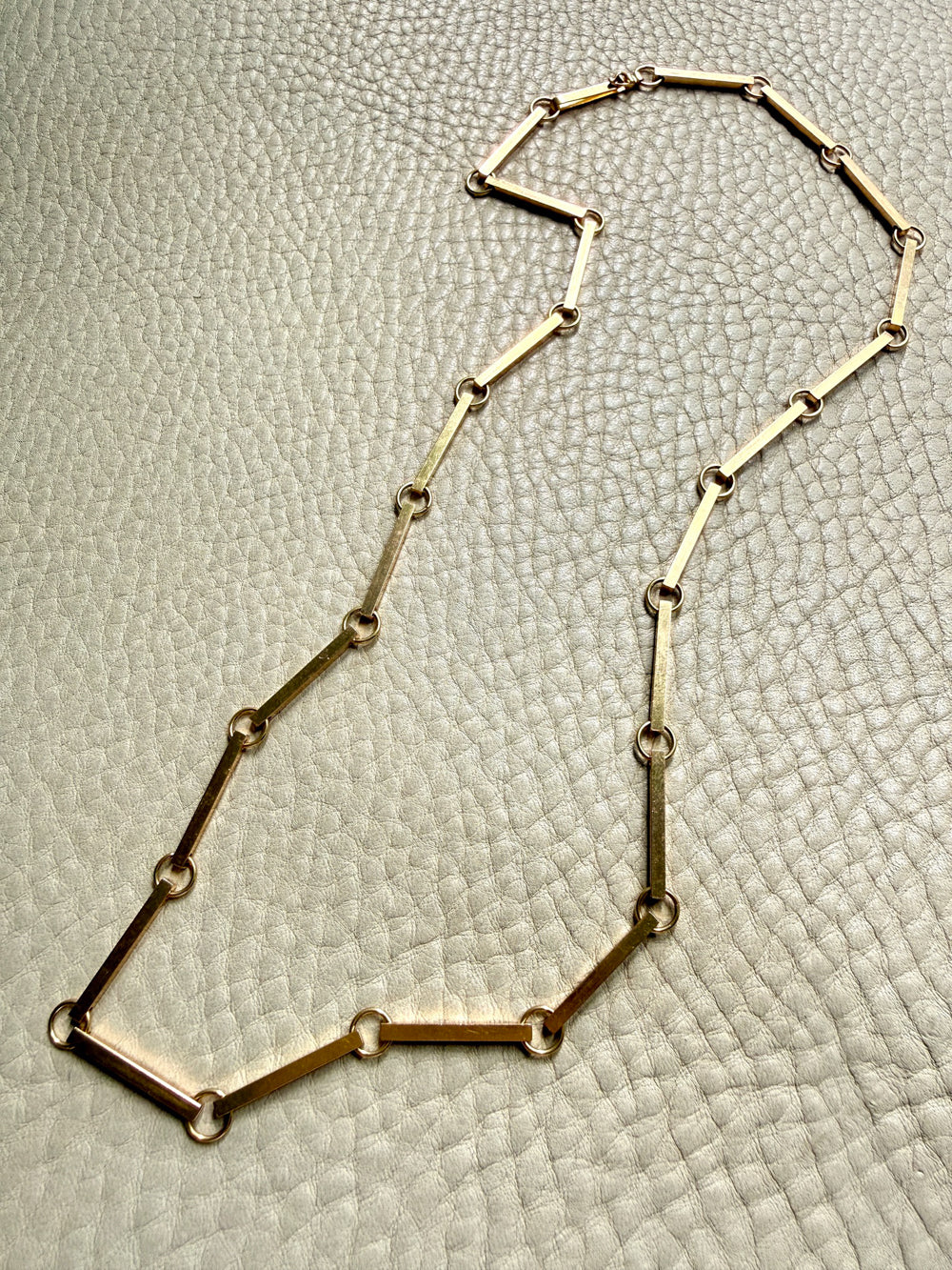 1979 Signed Swedish Vintage Bar Link Necklace 18k Gold, 29 gram – 20.5 Inch Length