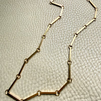 1979 Signed Swedish Vintage Bar Link Necklace 18k Gold, 29 gram – 20.5 Inch Length