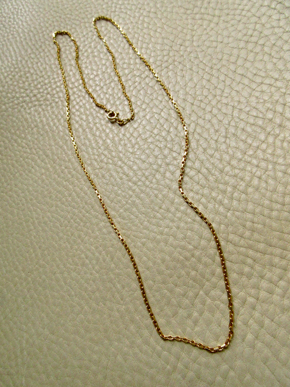 Danish Vintage 1.6mm Solid 14k Gold Biker Link Necklace – 24.75 Inch Length