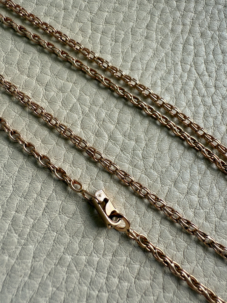 Foxtail Link Chain Necklace in 18k Solid Gold - 25.75 inch length