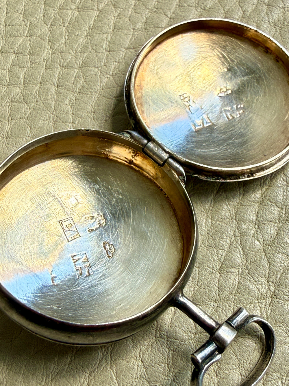 Antique Swedish Silver Round Locket / Pill Container Pendant – 1.6 Inch