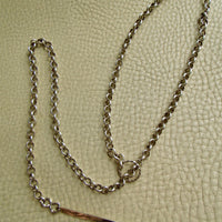 1941 Vintage Swedish Silver Lariat Rolo Necklace – 26.5 Inch Adjustable Length