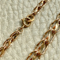 1959 Vintage Signed 18k Gold Tulip Link Chain Necklace – 16.5 Inch Length