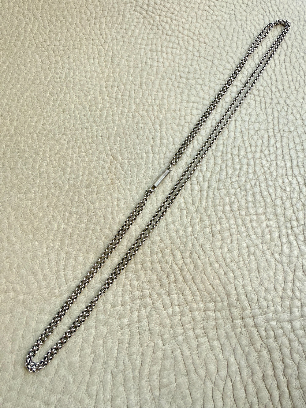 Antique Double Rolo Link Necklace with Barrel Clasp - 18.8 inch length