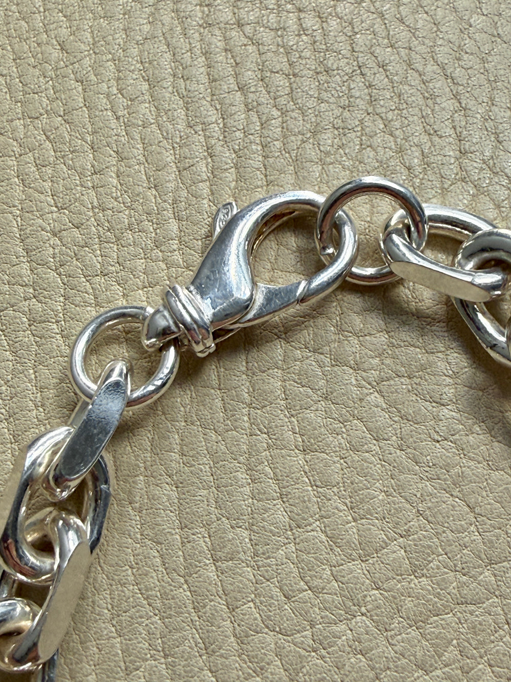 CHUNKY Vintage Sterling Silver Biker Chain Necklace - 19.5 inch length
