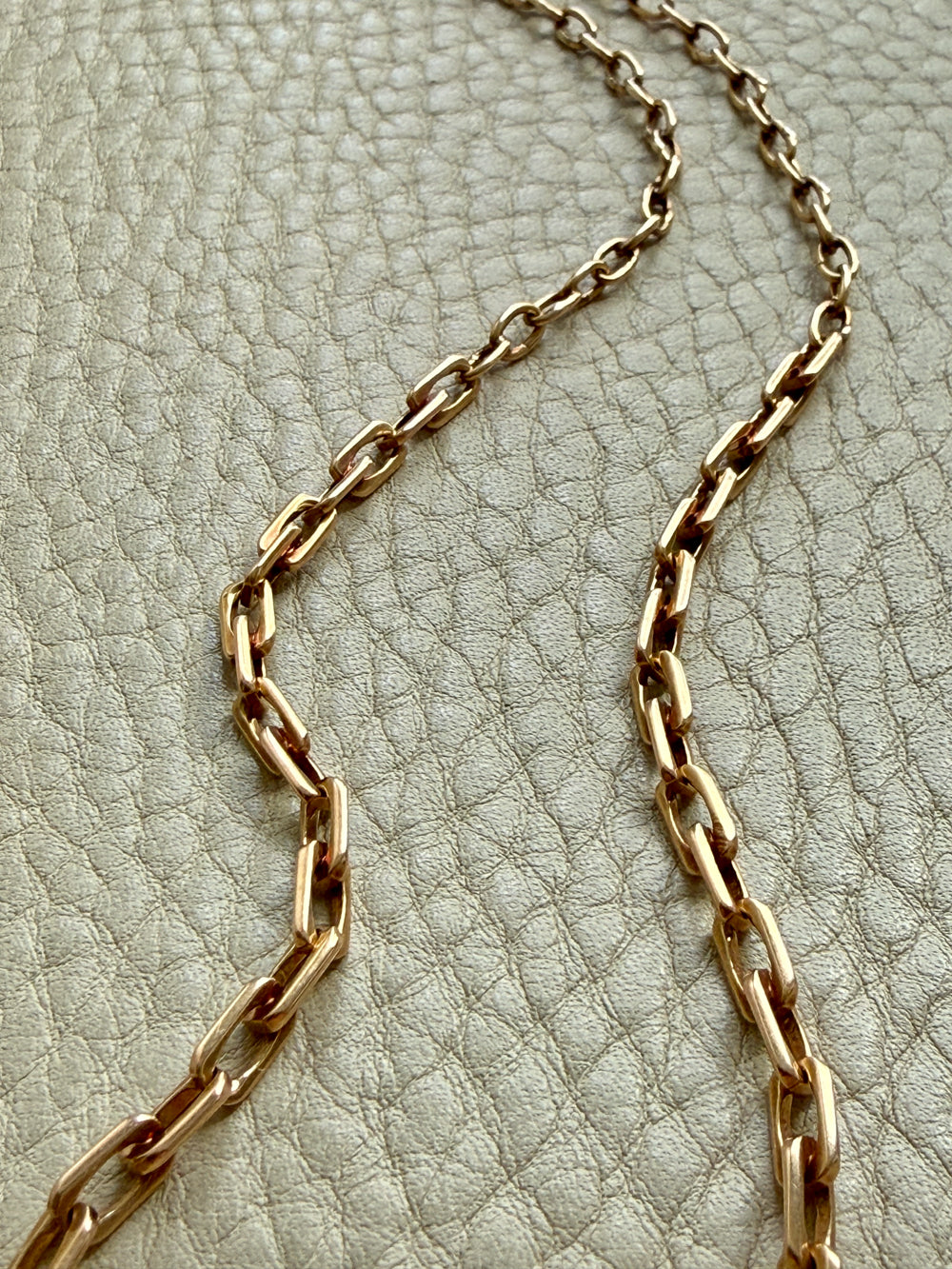 Vintage Swedish 18k Gold Graduated Elongated Link Necklace – 16.5 Inch Length