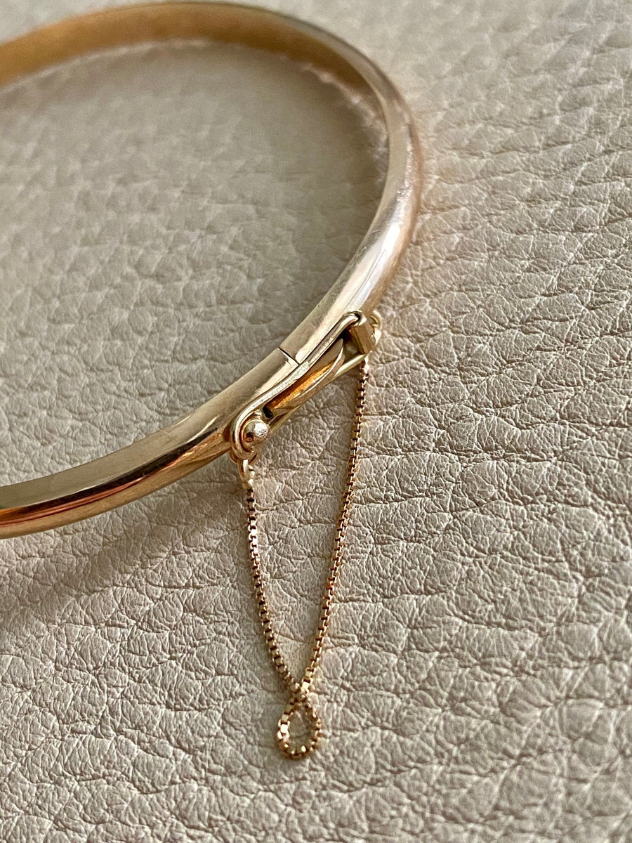 Immaculate! 1994 Finnish vintage 14k gold hinged bangle bracelet