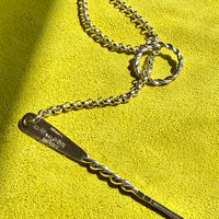Lariat Style Vintage Rolo Link Necklace in Sterling Silver - 32.7 inch length