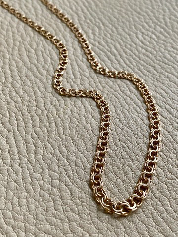 Vintage Swedish Double-link necklace - Solid 18k gold - 18 inch length