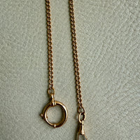 1899 Antique Swedish 18k Gold Curb Link Watch Chain Necklace - 15.8 inch length
