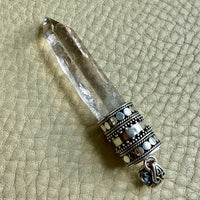 Large Crystal Quartz Point Pendant in Sterling Silver – 2.9 Inch length