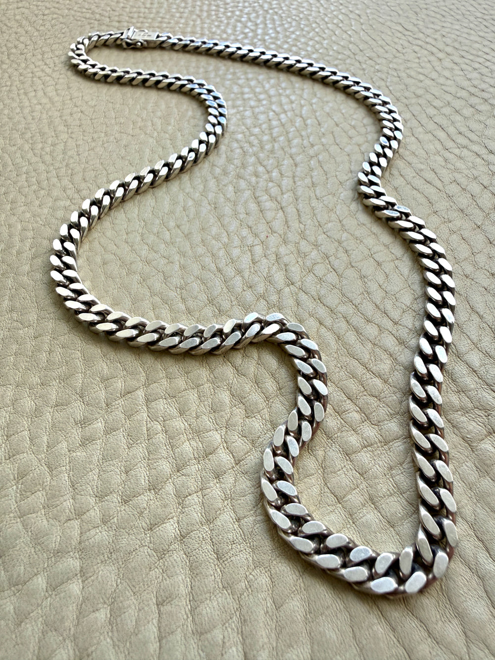 Vintage Italian Sterling Silver Curb Link Chain Necklace by Balestra – 20.25 Inch Length
