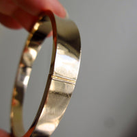 1960s era Vintage Danish 14k Gold Hinged Bangle Bracelet – 7 inch Interior Circumference