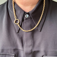Vintage Swedish 18k Gold Biker Link Watch Chain Necklace – 20.9 Inch Length