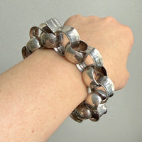 WOW Chunky! 1971 Vintage Swedish Sterling Silver Rolo Link Bracelet 107g – 6.5 inch interior circumference