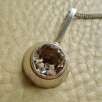Vintage Swedish Rock Crystal Pendant Necklace Sterling Silver – 20 Inch Length