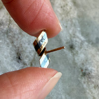 Vintage Curled Striped Ribbon Earrings 14k Gold & Silver – Paul Morelli
