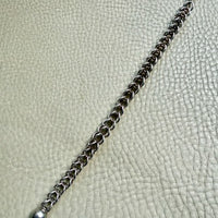 Danish Vintage Sterling Silver Open Foxtail Link Bracelet with Dog Clip - 9 inch adjustable length