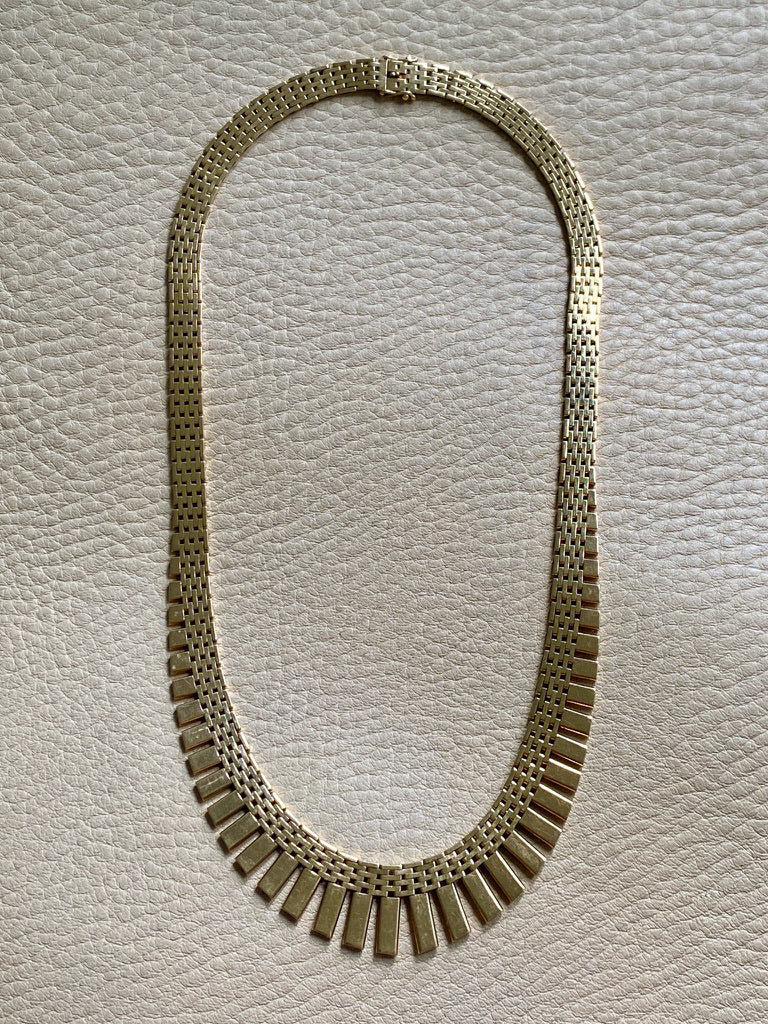 RADIANT! 14k Gold Cleopatra Link Necklace - Vintage Danish - 17 inch length