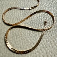 EXCELLENT! Vintage Italian 18k gold special tight curb chain mirrored necklace by Balestra- 17 inch length