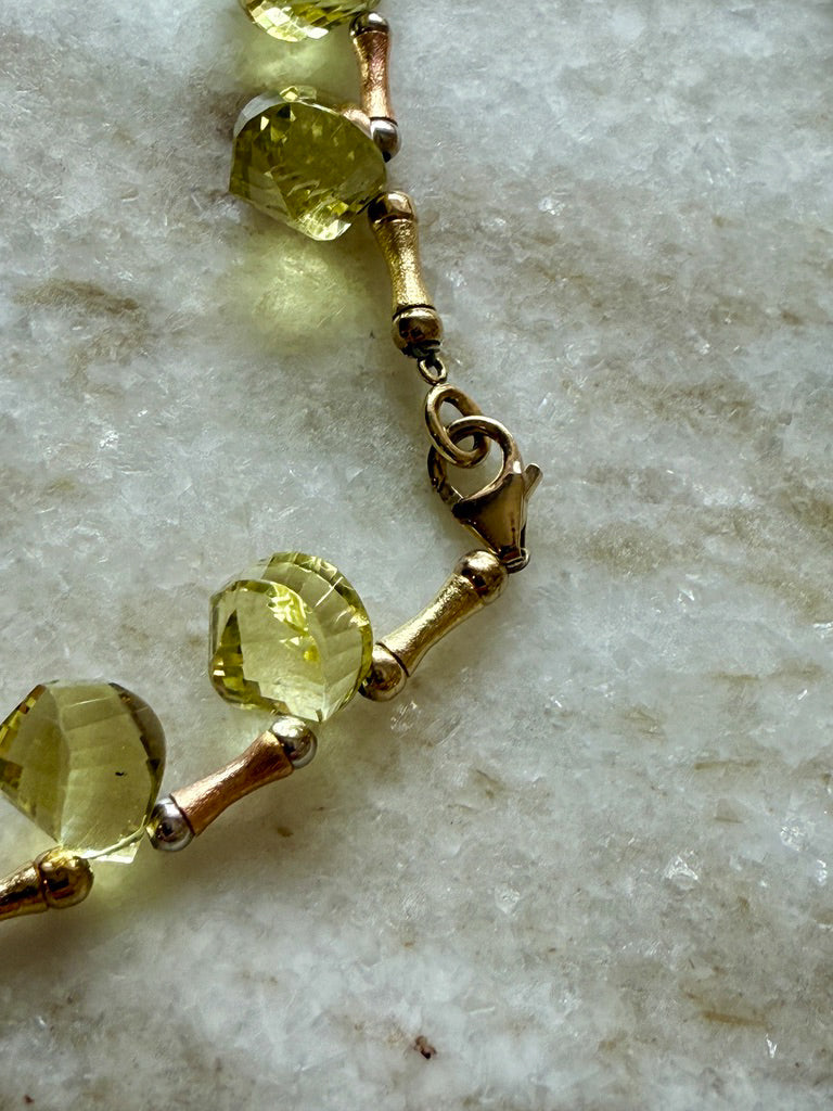 JUICY! Graduated Lemon Quartz and 14k gold necklace - 18 inch length