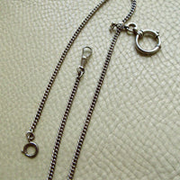Vintage Scandinavian Silver Curb Link Watch Chain Necklace with Oversized Bolt Clasp pendant – 17.5 Inch Length