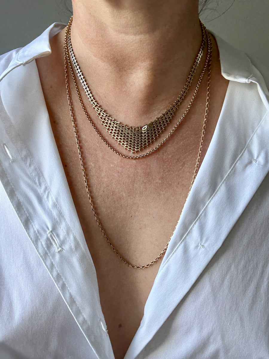 Foxtail Link Chain Necklace in 18k Solid Gold - 25.75 inch length