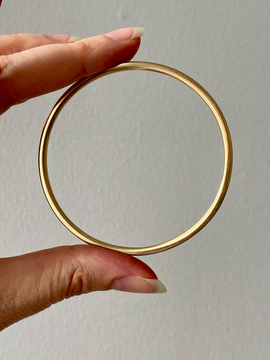 Vintage Scandinavian 14k solid gold bangle 1967-1973 - 8 inch interior circumference