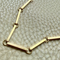 1979 Signed Swedish Vintage Bar Link Necklace 18k Gold, 29 gram – 20.5 Inch Length